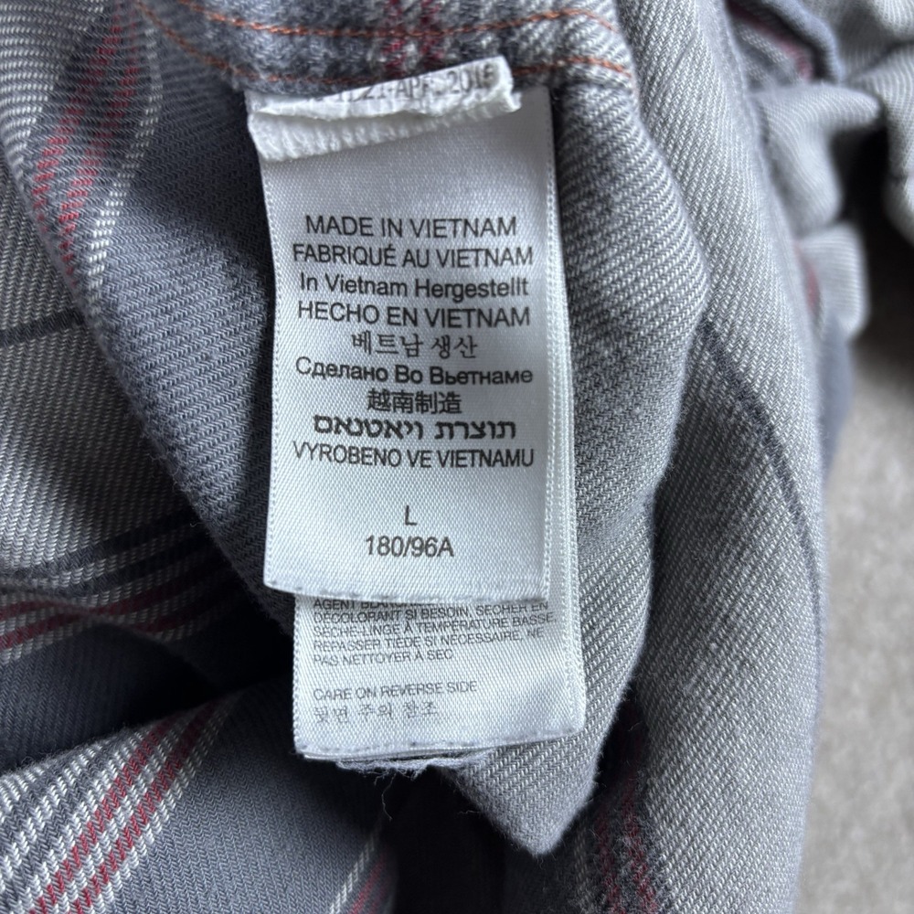 Marmot For Life Button Up Shirt Mens Large Gray Striped Long Sleeve Cotton Blend - Picture 10 of 12